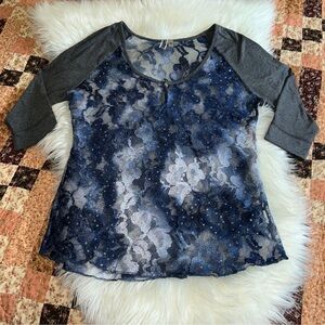 BKE Sheer Lace Top